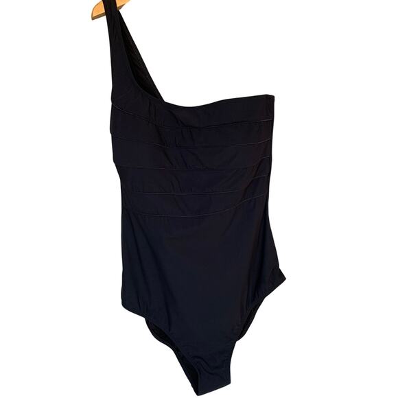 Profile by Gottex Swimsuit Womens Black One Shoulder Pool Side Tummy Control NWT - Picture 2 of 9
